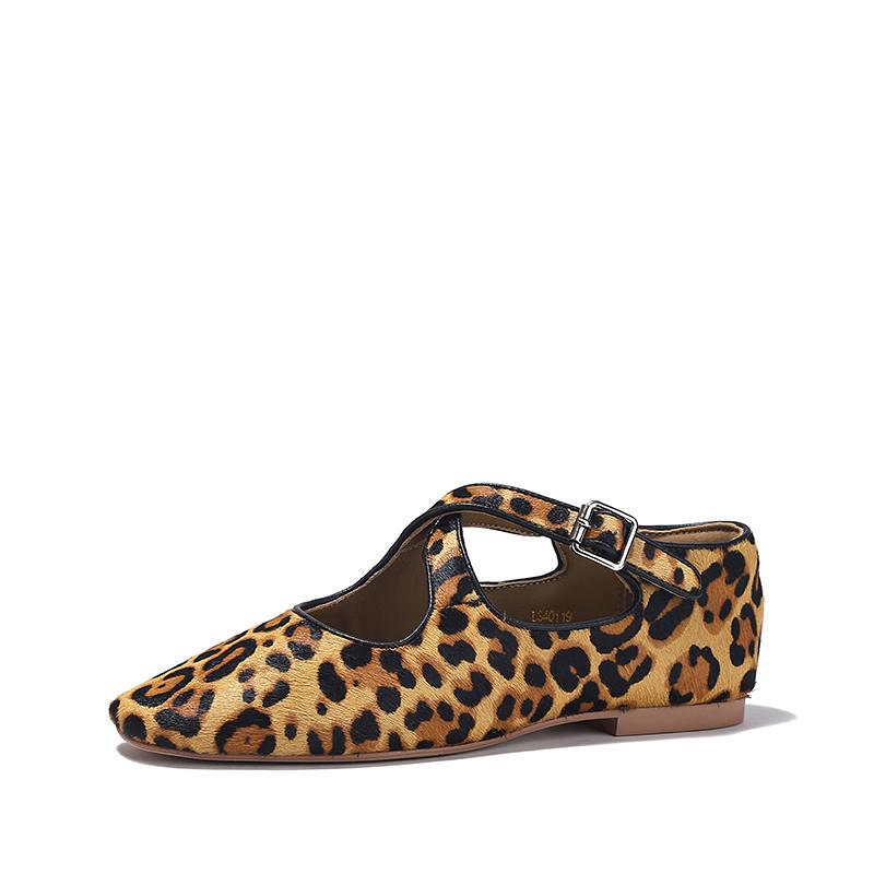 Brut Ros′e Horsehair Casual Shoes Women's Leopard Print