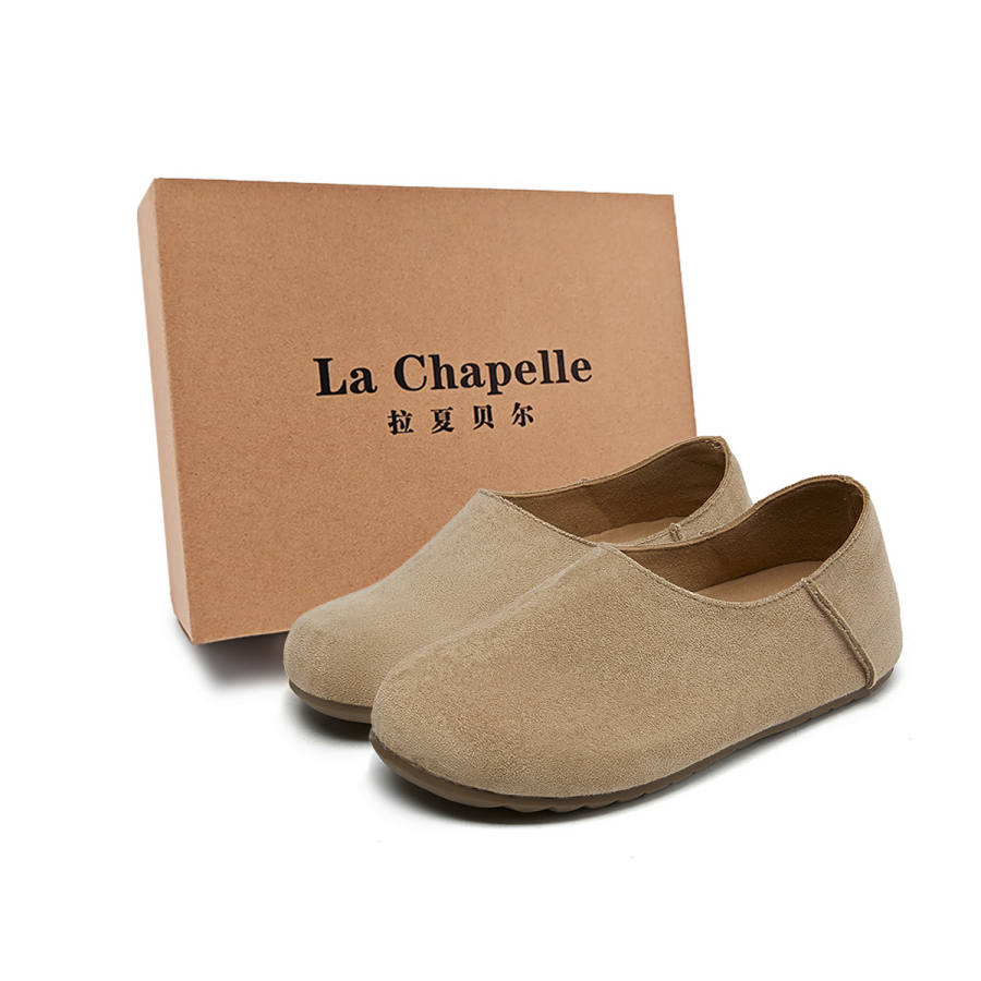 La Chapelle Comfortable Super Soft Fully Enclosed Home Shoes, Minimalist Style Rebound Casual Shoes Women's Khaki