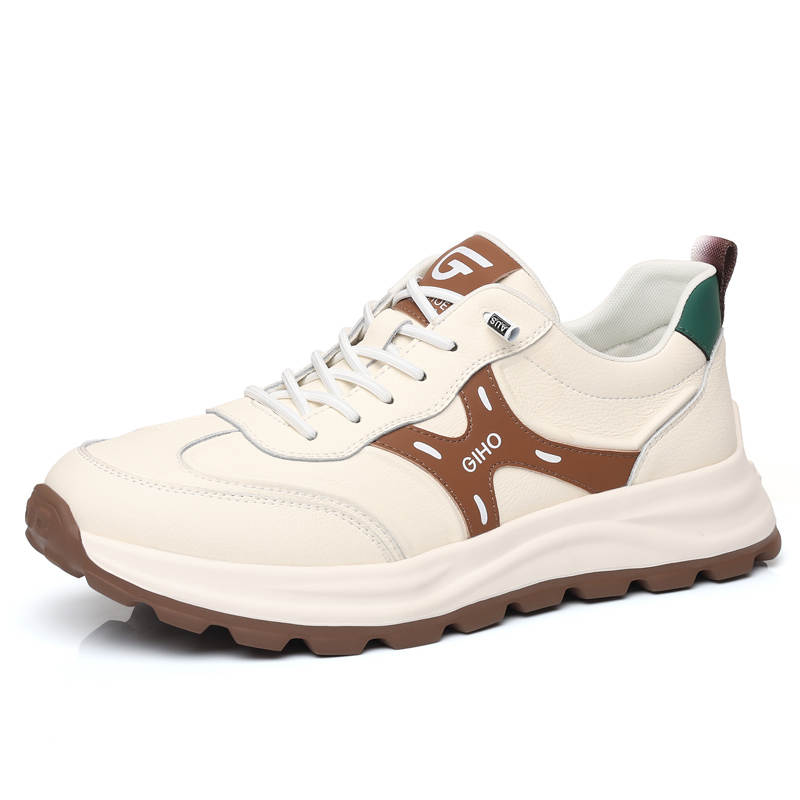 GIHO Cow Split Leather Breathable Low top Casual Shoes Men's