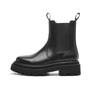 CHERYKALLY Top Grain Cow Leather Short Chelsea Boots Women's