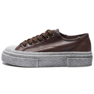 DIENGRLEY Casual Shoes Men's Low Top Black/Coffee/Ginger Yellow