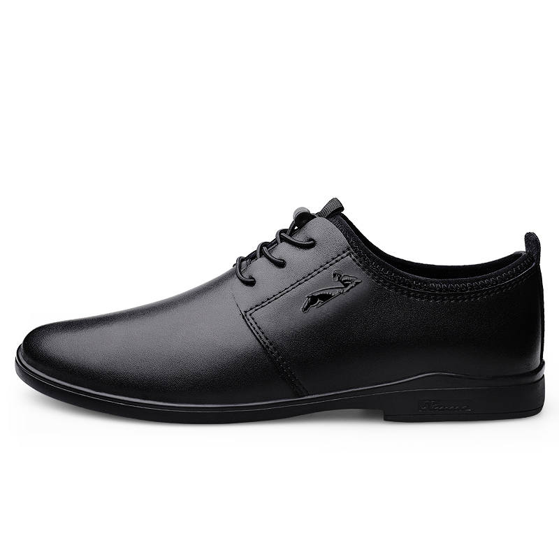 YINGLUNQISHI Top Grain Cow Leather Dress Shoes Men's Black