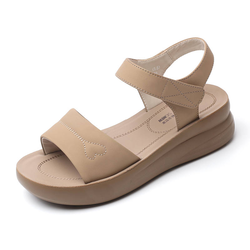 XINNUO Cow Leather One Strap Sandals Women's