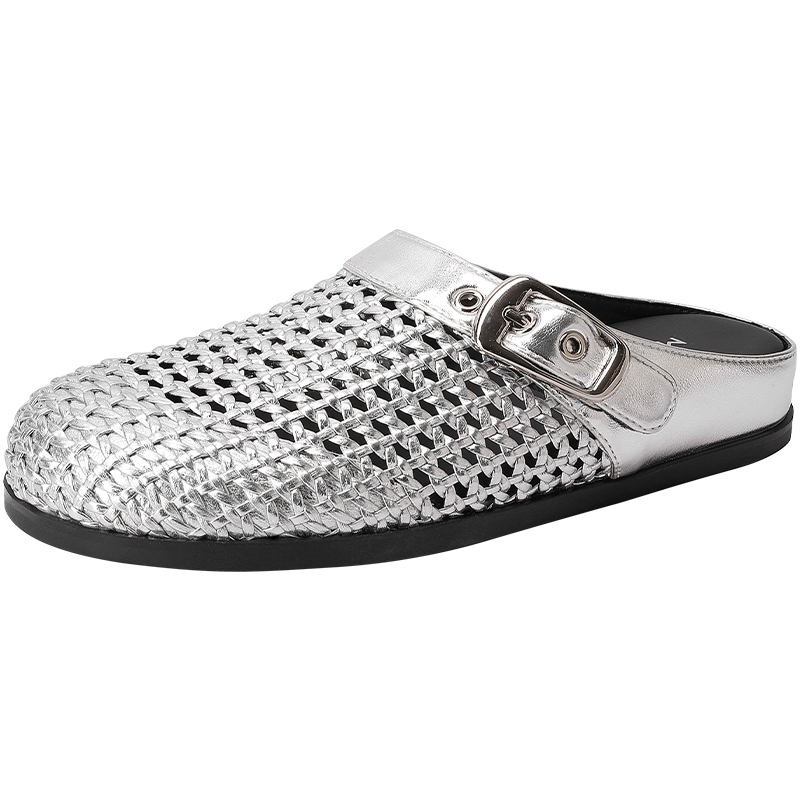 Mulinsen Stitching Cut Out Woven Abrasion Resistant Closed Toe Slippers Women's