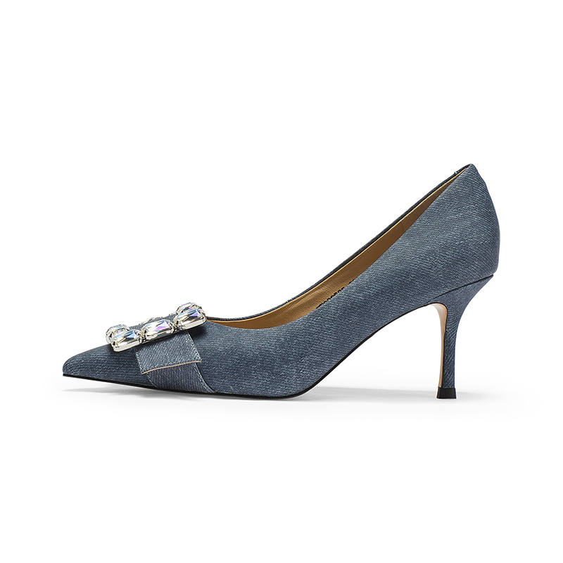 Coup De Foudre Cow Leather Slim Heel High Heels 7.5cm Women's