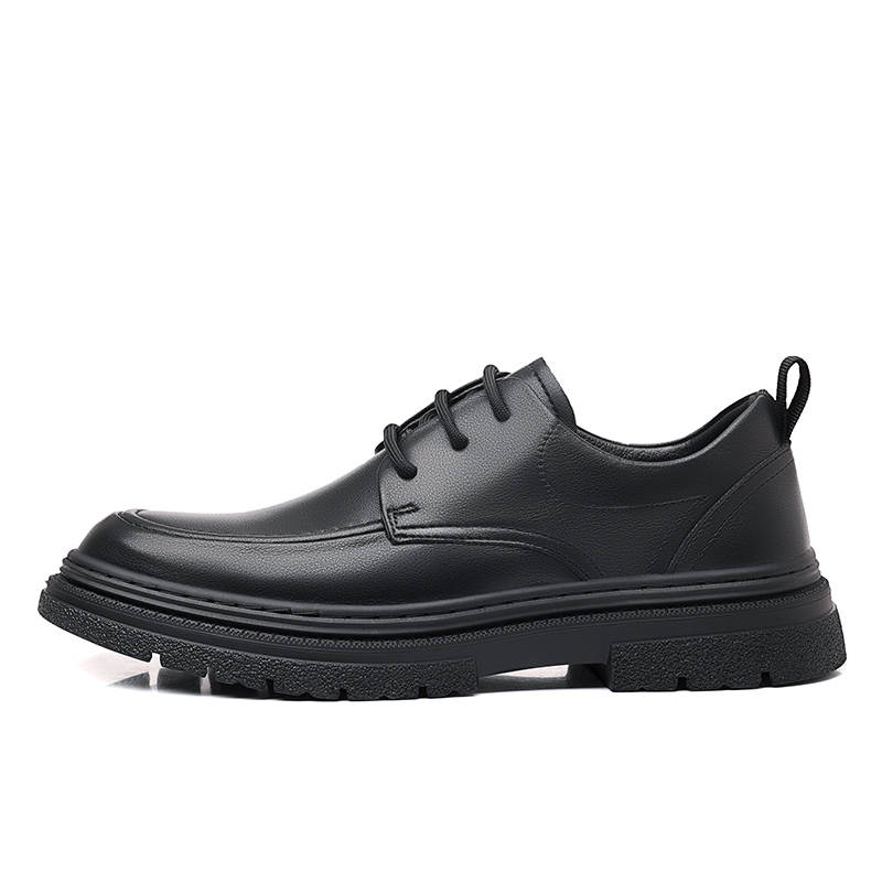 CITONGXIANSHENG Cow Split Leather Casual Shoes Men's Black