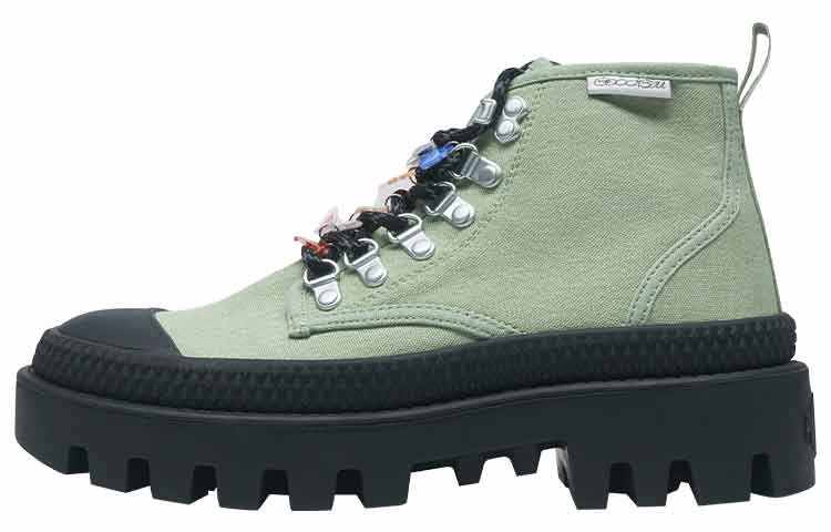 GOOD BAI Slip Resistant Abrasion Resistant Slip Resistant Abrasion Resistant High top Canvas Shoes Unisex Light Green