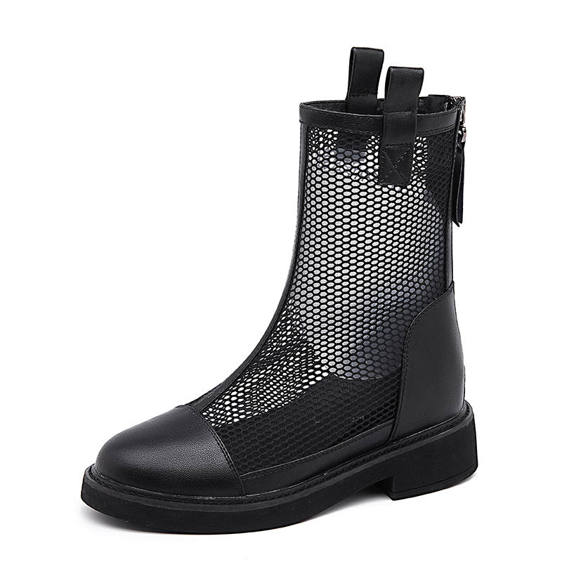 QINGZHUHU Ankle Boots Women's Beige