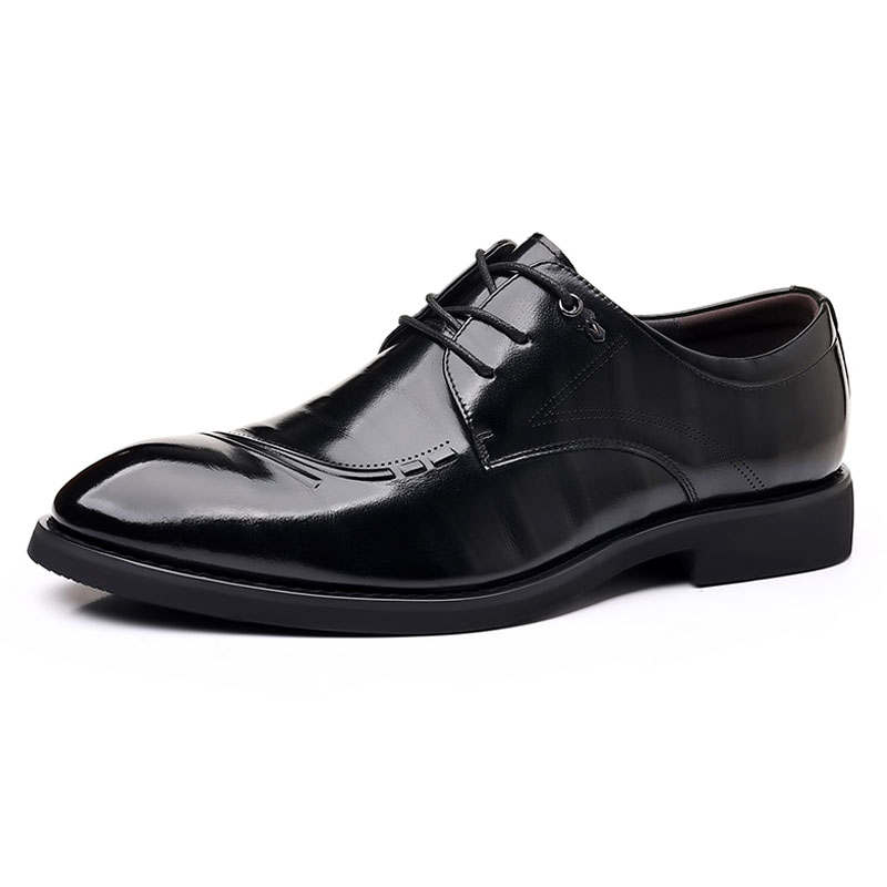 KAQIAODI Cow Split Leather Dress Shoes Men's Black