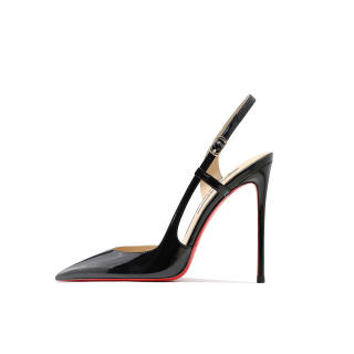 Ganxiaojie Patent Leather Slim Heel High Heels Women's Black