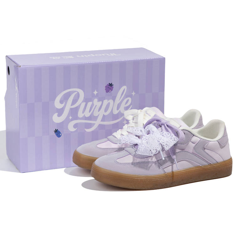 TUOPIN Pai Shoes Low top German Army Trainers Women's Purple