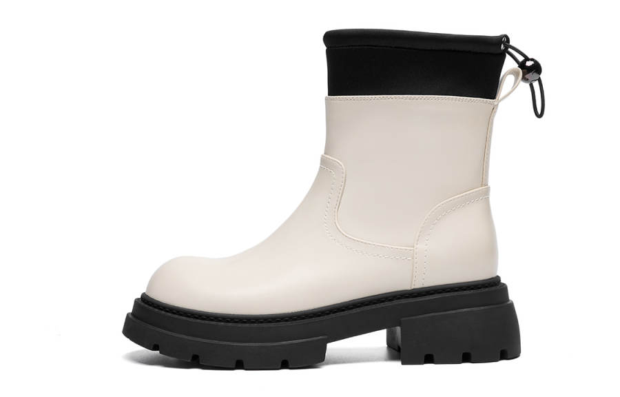 EBLAN EBLAN Leather Ankle Boots Women's Beige