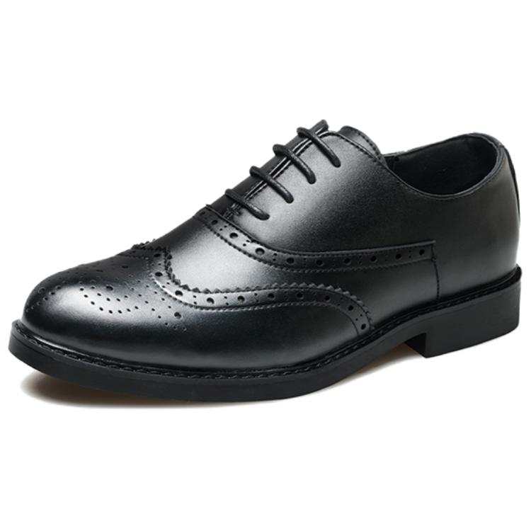 SULEGAO Dress Shoes Men's Low Top Black/Brown