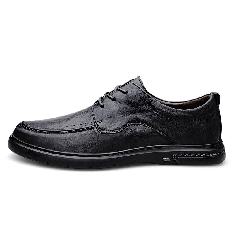 XIMO BULL Casual Leather Shoes Men's Low Top Black Brown