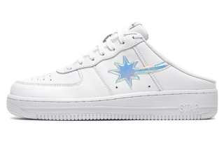 Starwalk Soldier Artificial Leather Abrasion Resistant Abrasion Resistant Low top Mule Skate Shoes Unisex White Laser