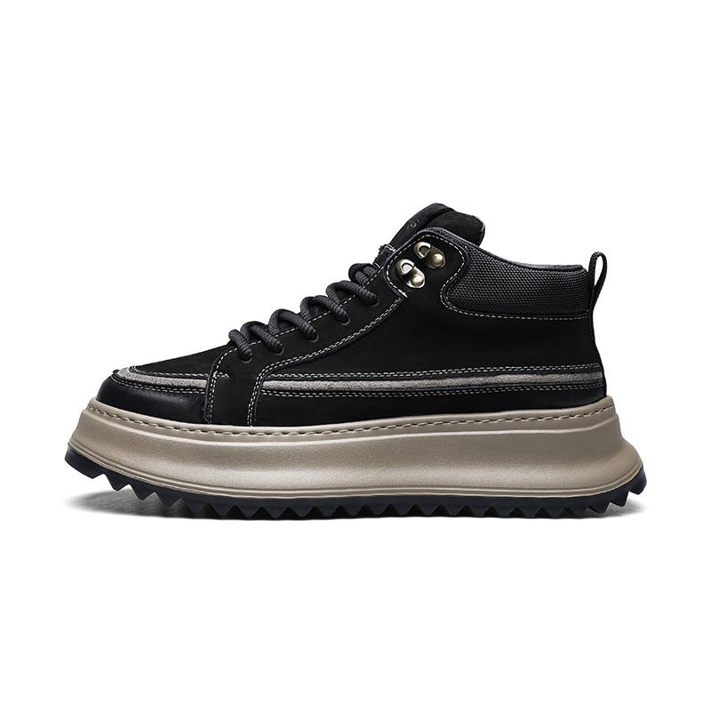 PARDASAUL Cow Leather High top Casual Shoes Men's Black