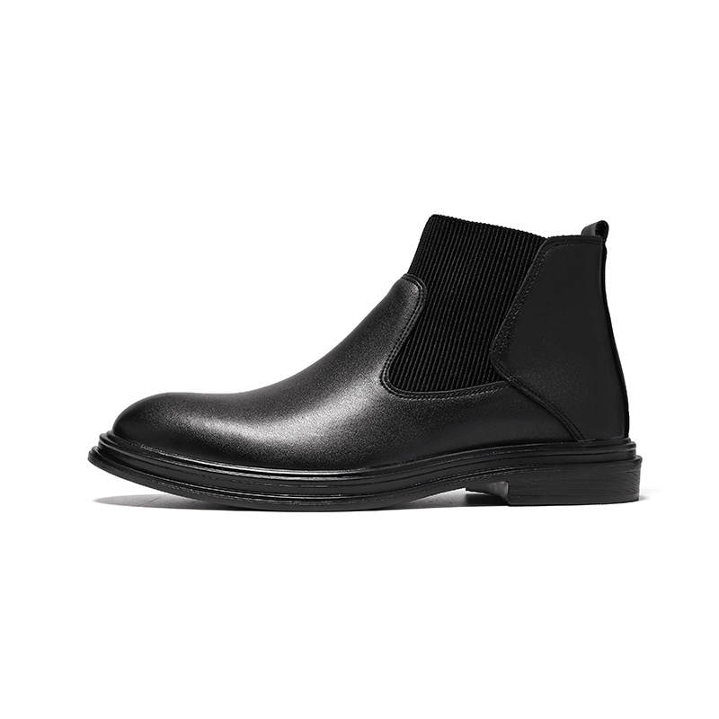 PINYI PINYI Microfiber Leather Short Chelsea Boots Men's Black