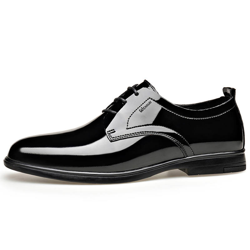 WENNAI Top Grain Cow Leather Dress Shoes Men's Black