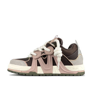 TOFAVE Puffy Shoes Low top Skateboard Shoes Women's Caramel Pink Brown