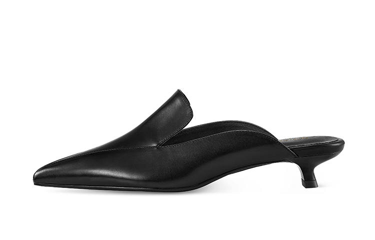 7or9 New Moon, Black Logo Slim Heel High Heels 3.5cm Women's Black