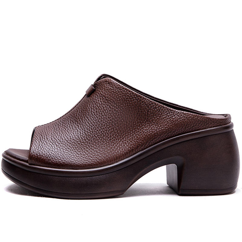 JIEZHOU Slide Slippers Women's Coffee/Black