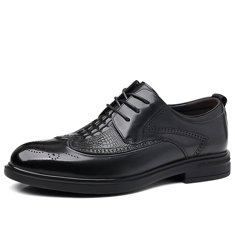 KAQIAODI Dress Shoes Men's Low Top Black/Brown