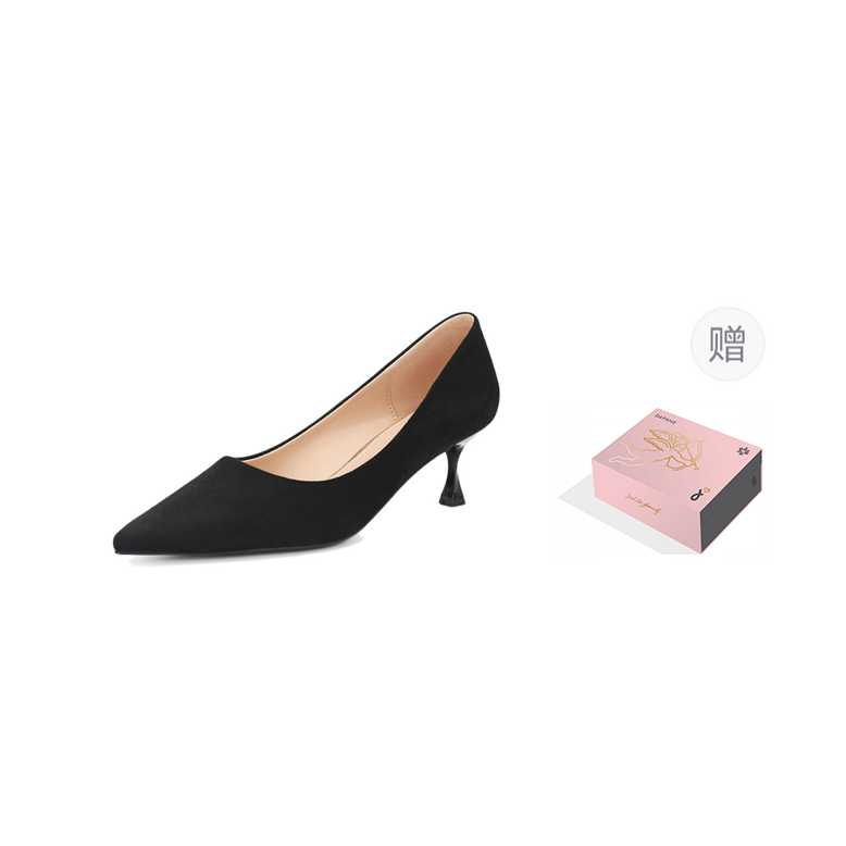DAPHNE DAPHNE Fabric Slim Heel High Heels 5cm Women's Black
