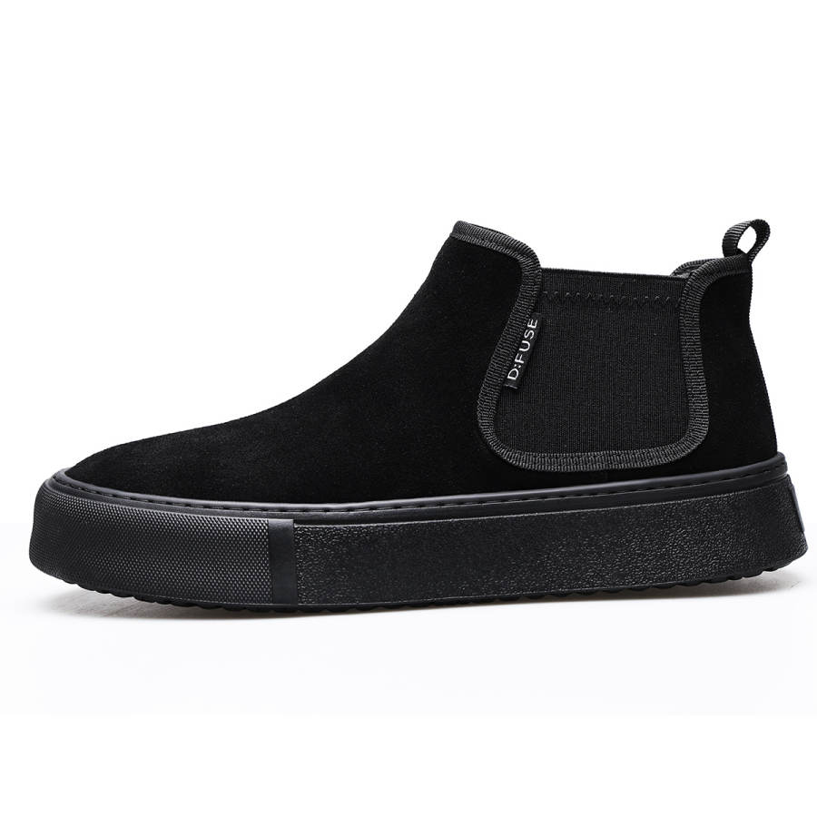 D:FUSE SCANDINAVIA D FUSE SCANDINAVIA Cow Split Leather Short Chelsea Shoes Men's Black