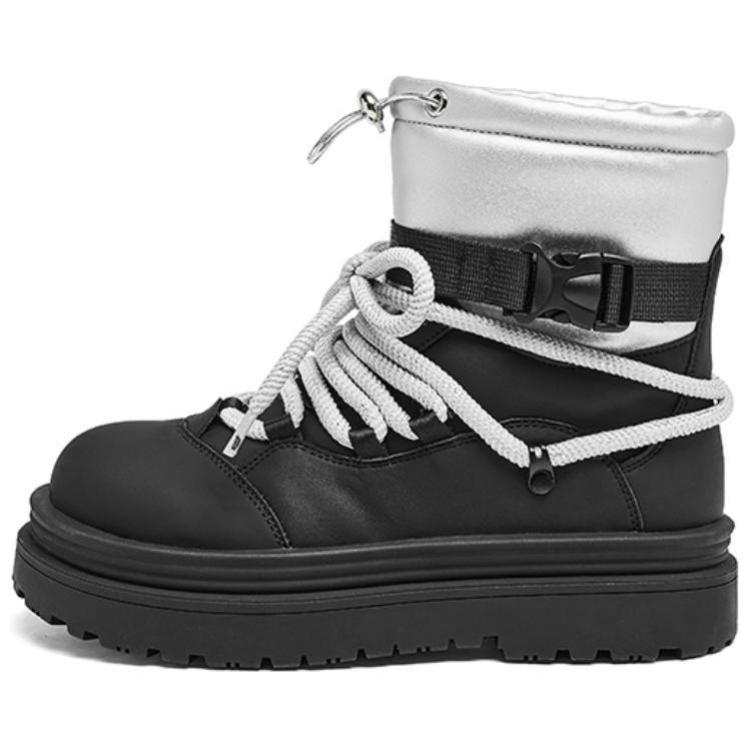 AGSDON Thermal Thickened And Fleece Lined Outerwear Northeast Insulated Shoes Fashion Patchwork Workwear Puffy