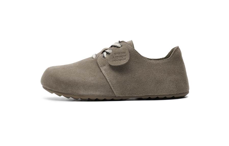 AOKANG Cow Split Leather Casual Shoes Women's Gray