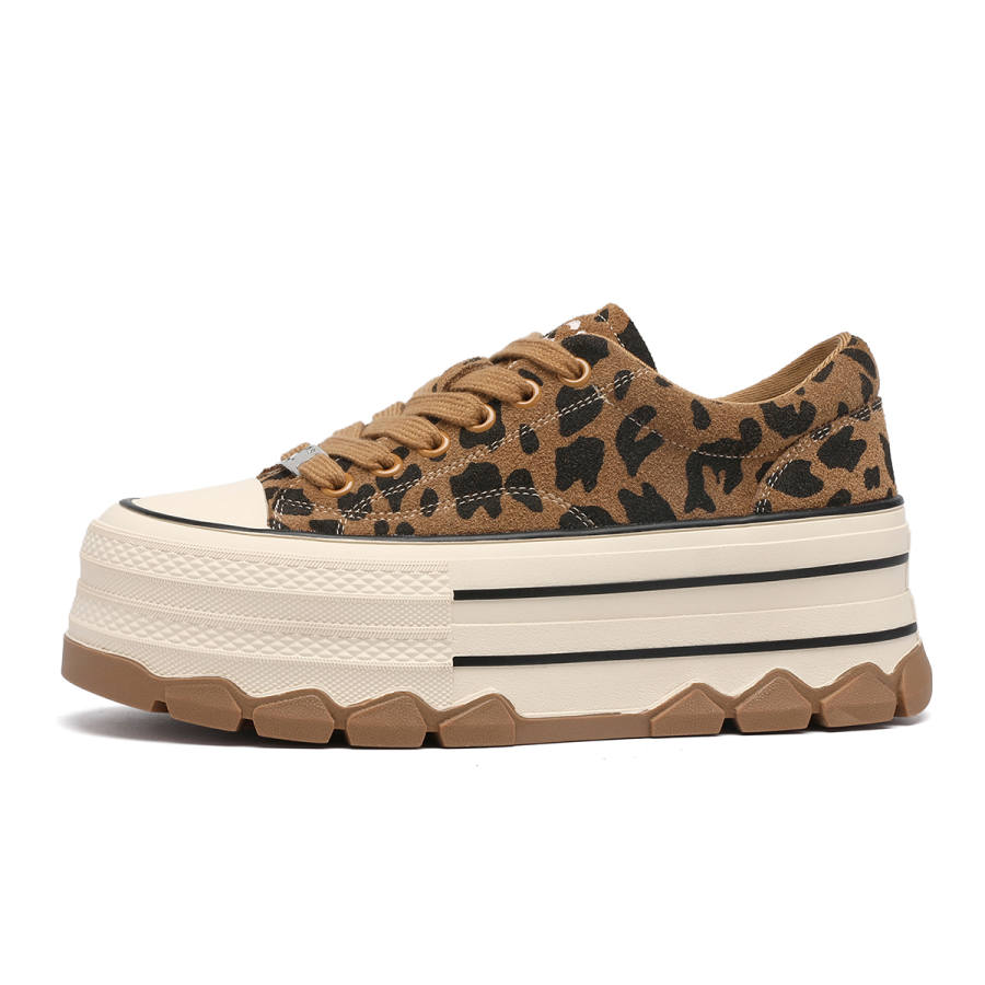 C°BANNER Mid top Skateboard Shoes Women's Leopard Print