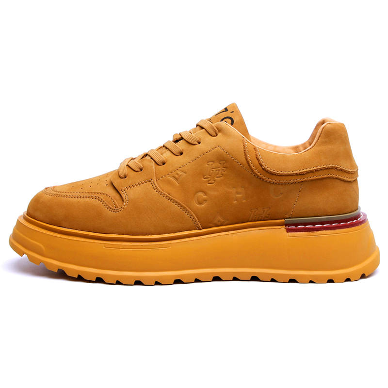 PALMPOLO Cow Leather Men's Casual Shoes Men's Apricot