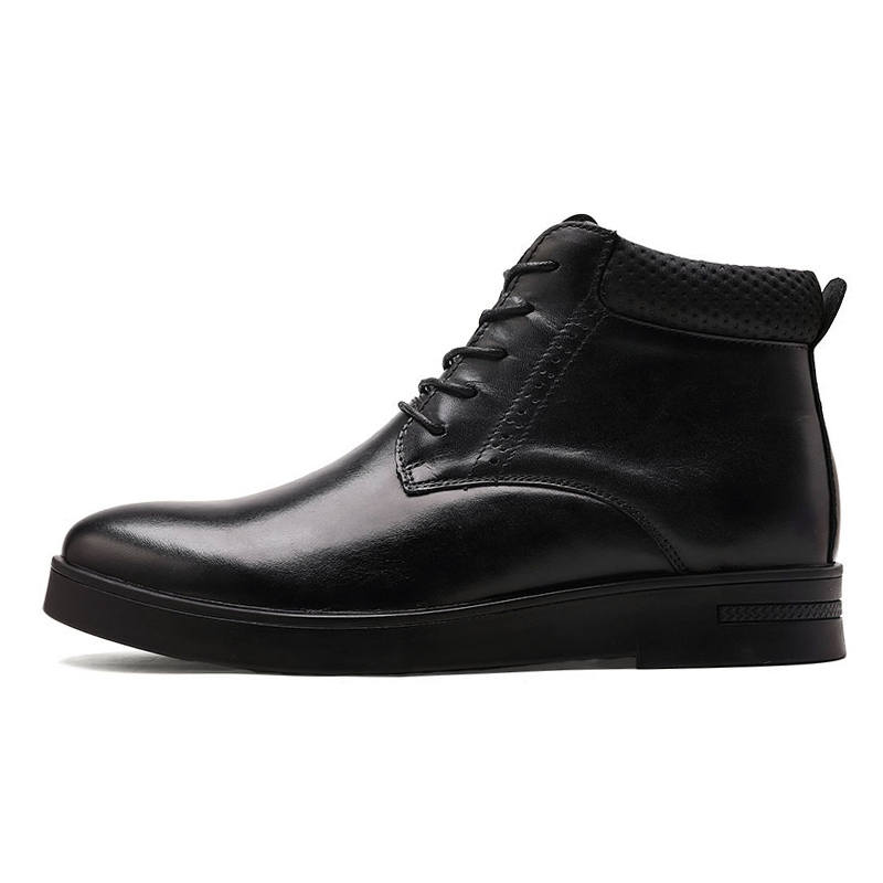 CKVUSAMG Top Grain Cow Leather Casual Shoes Men's Black