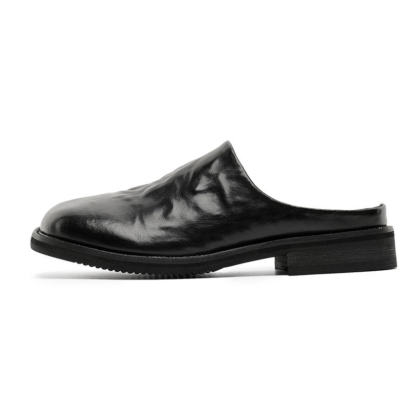 YPL Rubber Sole Slip Resistant Slip Resistant Closed Toe Slippers Men's Black