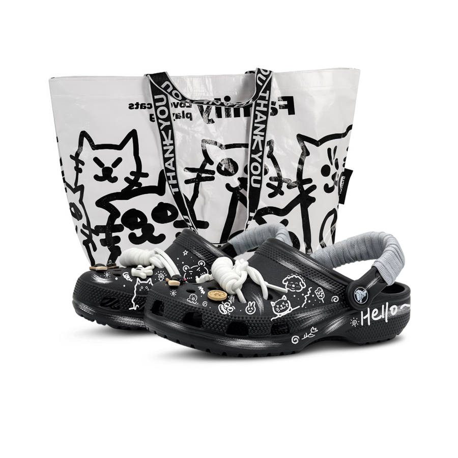 Crocs Crocs Classic Clog Happy Graffiti, Special Shopping Bag EVA Clogs Unisex