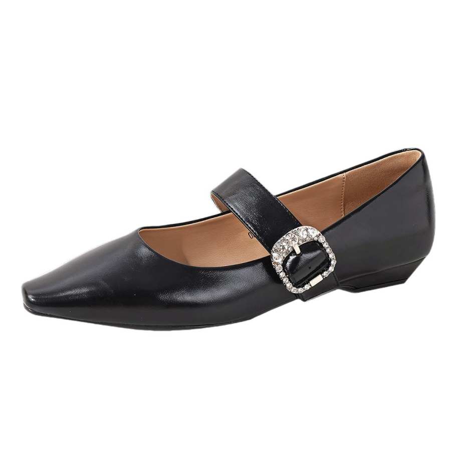 GUDIANFENGDU Pu Chunky Heel Mary Jane Shoes 2cm Women's