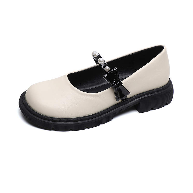 QITUMAUL Microfiber Leather Chunky Heel Mary Jane Shoes Women's