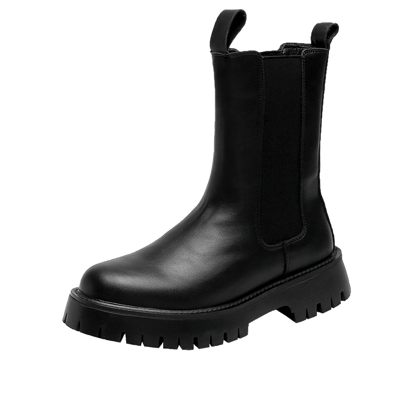 SHUILIXING Microfiber Leather Fleece Lined Thermal Platform Height Increasing Minimalist Style Versatile Short