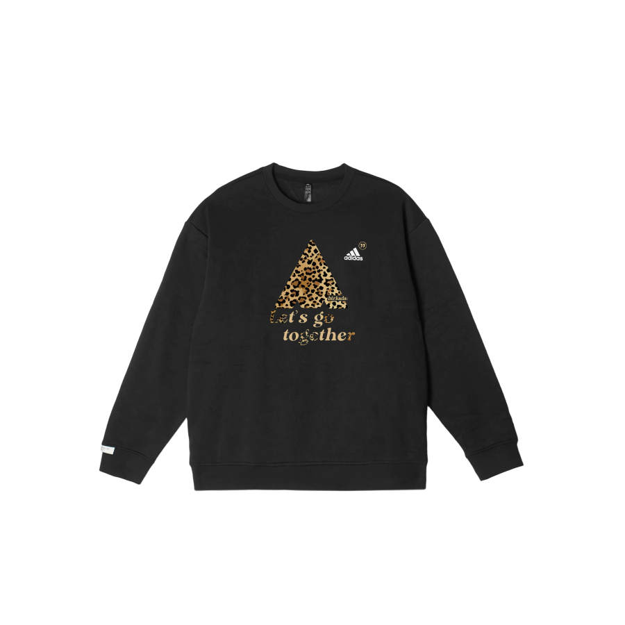 Adidas Adidas LABEL Sweatshirts Unisex Black Crew Neck Moderate