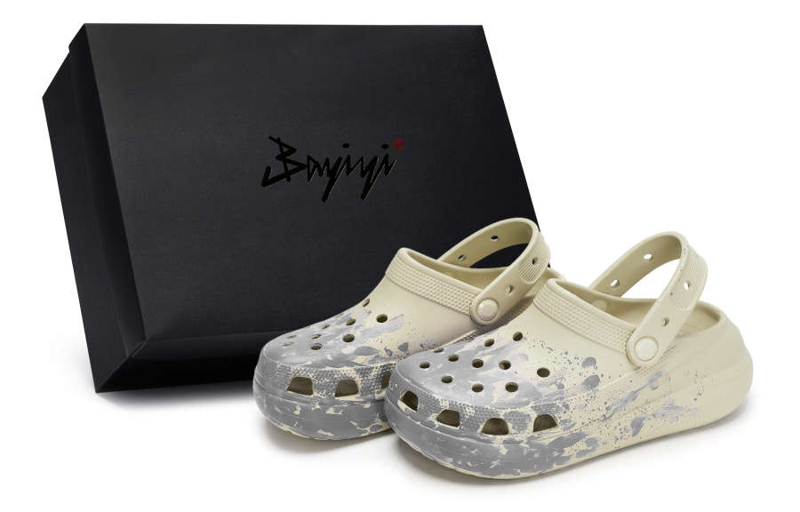 Crocs Crocs Crush Clog 811 Manufacturing, Ash On Site, Special Shoe Box Clogs Unisex Bone White Silver Gray