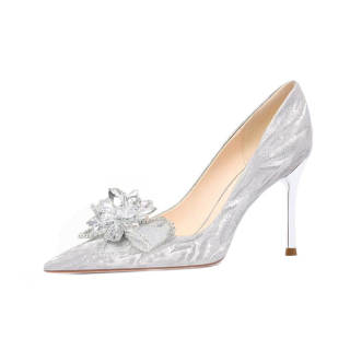 Ainer-cat Ainer cat Confessions Collection Slim Heel High Heels 8cm Women's Silver