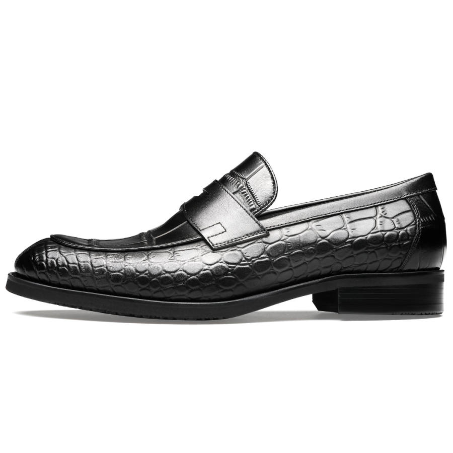 Millies MILLIE'S Top Grain Cow Leather Loafers Low Heel Men's Black