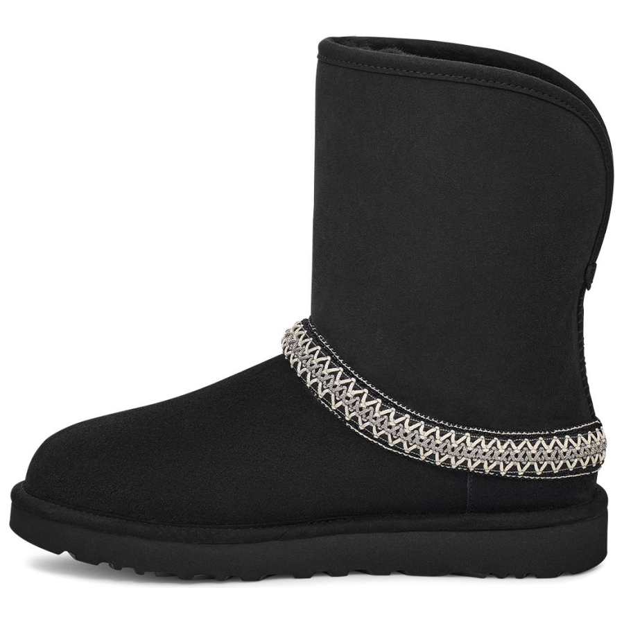 UGG UGG Classic Short Crescent Boot Black Women's