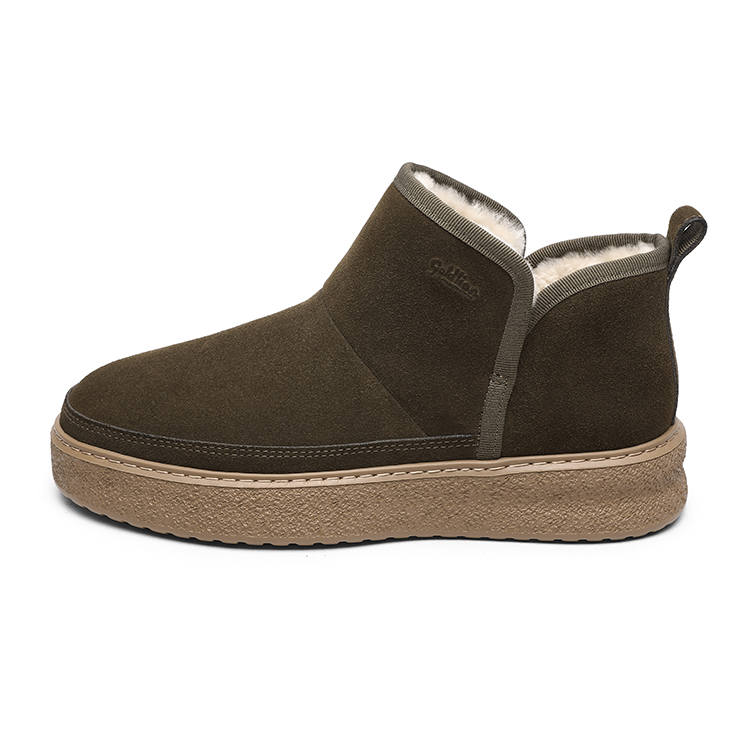 GOLDLION Cow Split Leather Snow Boots Men's