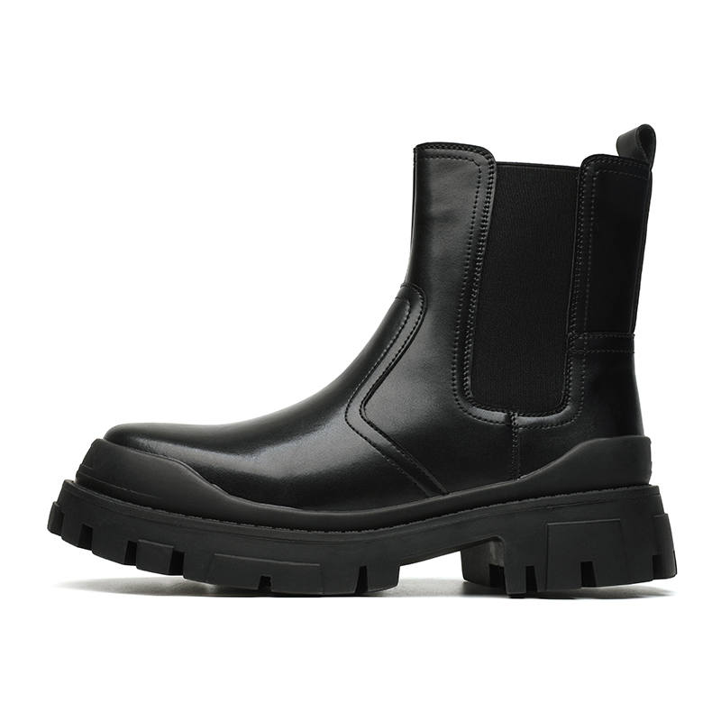 CHILANG CHILANG Microfiber Leather British Style Chelsea Boots Men's Black