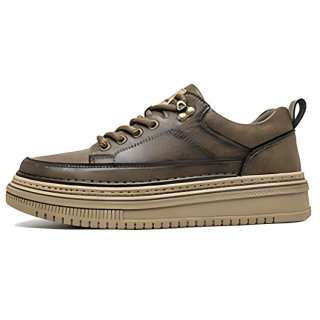 GNSJ Synthetic Leather Low top Skateboard Shoes Men's Khaki