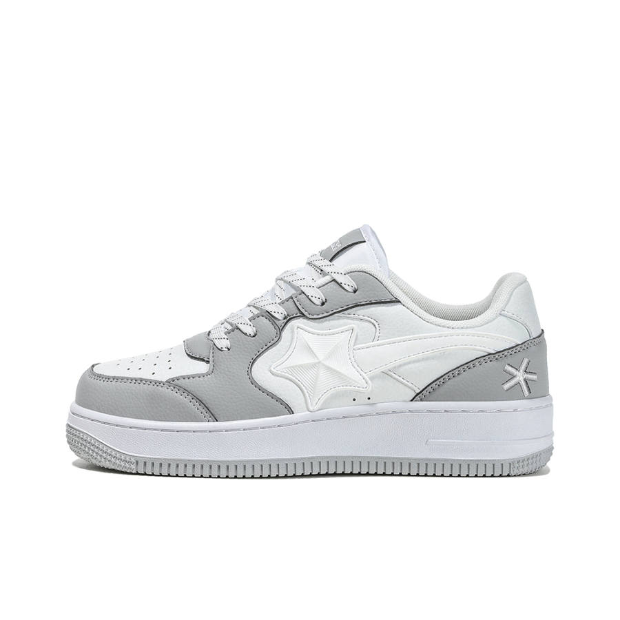 MONSTER X-BASES MONSTER X BASES Microfiber Leather Low top Skateboard Shoes Unisex Smoke Gray