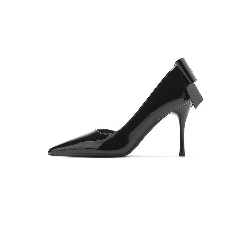 Zubumei Patent Leather Slim Heel High Heels 9cm Women's