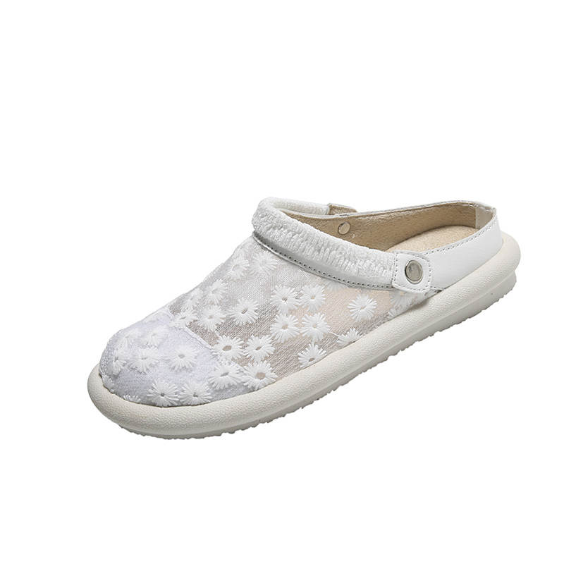 PLAY COBBLER Fabric Closed Toe Slippers 2cm Women's