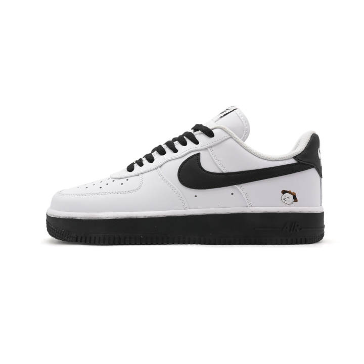 Nike Nike Air Force 1 Capybara Leather Slip Resistant Low top Skateboard Shoes Men's Black White